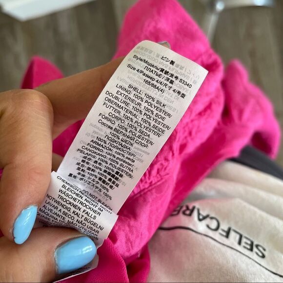 Lelarose Pink Silk Empire Mini Dress Taffeta 14 - Picture 9 of 12